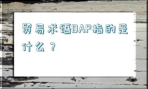 贸易术语DAP指的是什么？